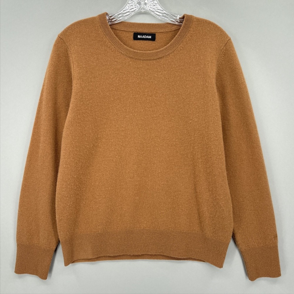 Naadam Sweater Womens Medium Brown 100% Cashmere Crewneck Raglan Knit Pullover